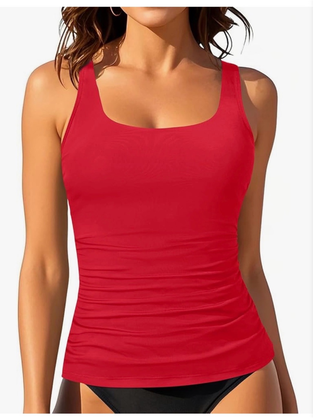 Red Women's Scoop Neck Tank Top